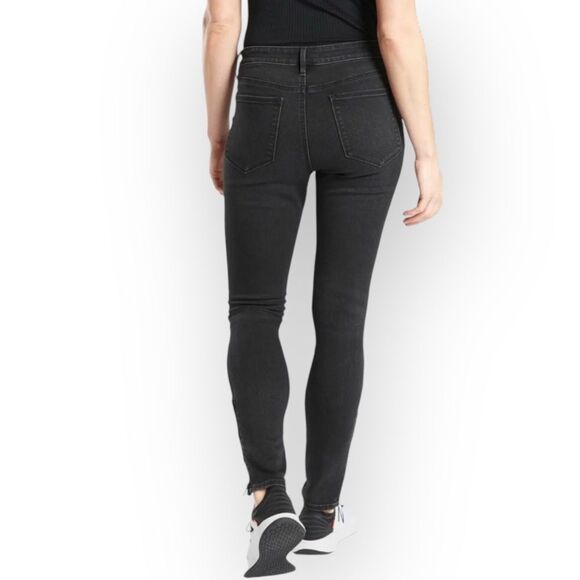 Athleta Sculptek Ultra Skinny Jeans, Size 4P. Grey Carbon Wash, near black. Zip - Picture 2 of 16